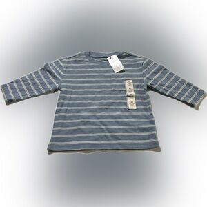 Cat & Jack Blue & Cream Striped Long Sleeved Tee